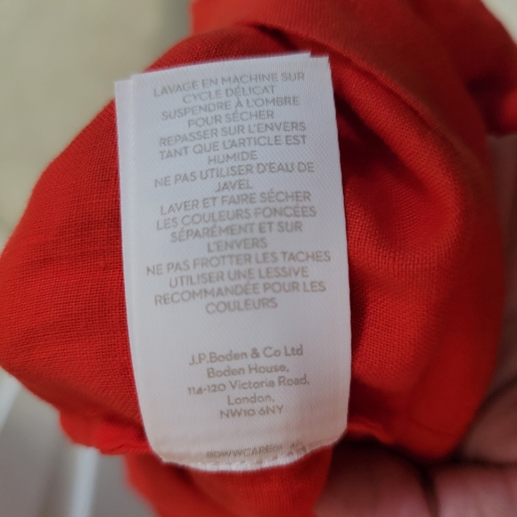 Boden Alberta Linen Dress, Red, Size US 10 - Picture 7 of 8